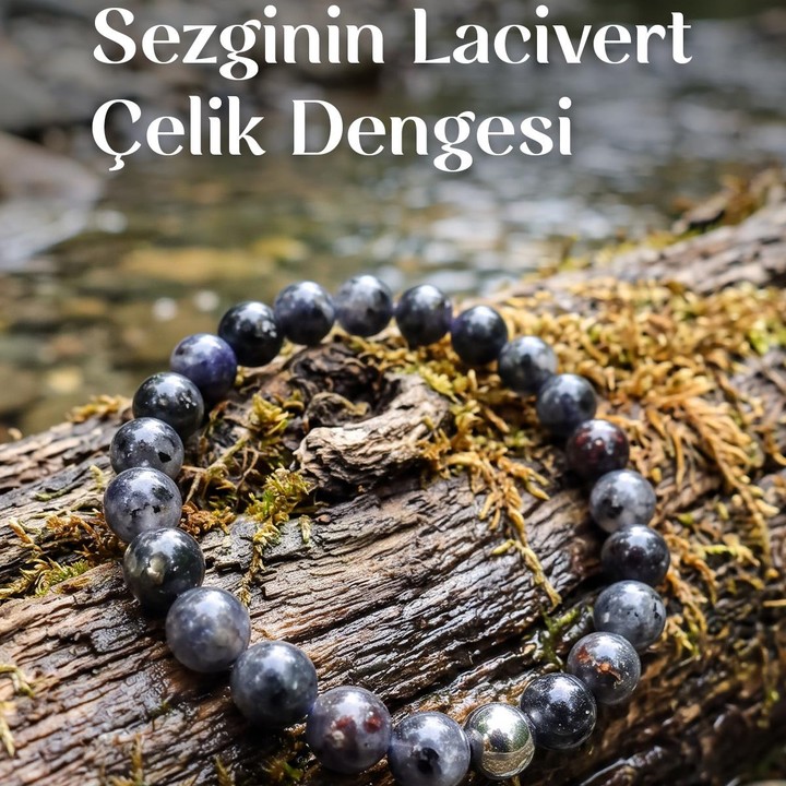 İyolit Taşı Çelik Aparatlı Bileklik – 8 mm