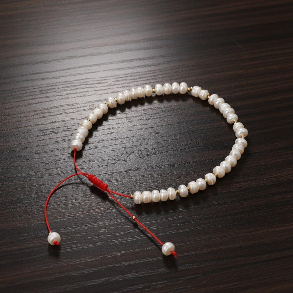 Gerçek İnci Bileklik – 4x5 mm Rondel Kesim, Ayarlanabilir Model Gerçek İnci Bileklik – 4x5 mm Rondel Kesim, Ayarlanabilir Model