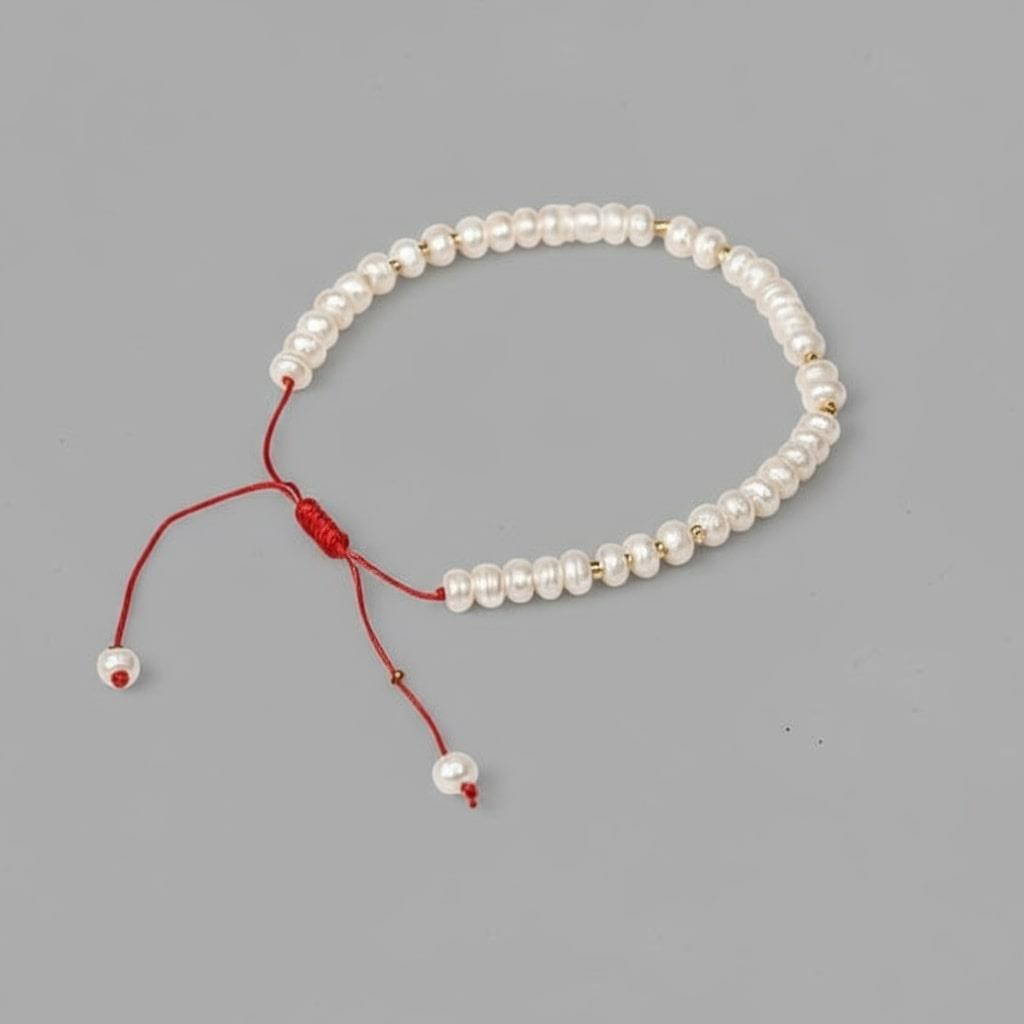 Gerçek İnci Bileklik – 4x5 mm Rondel Kesim, Ayarlanabilir Model Gerçek İnci Bileklik – 4x5 mm Rondel Kesim, Ayarlanabilir Model