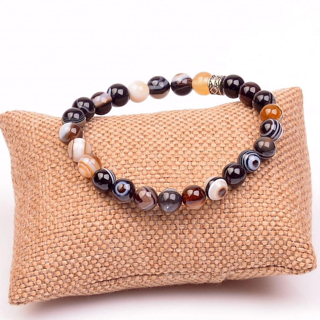 Göz Akik Taşı Bileklik - 8mm ( Süleyman Akik )