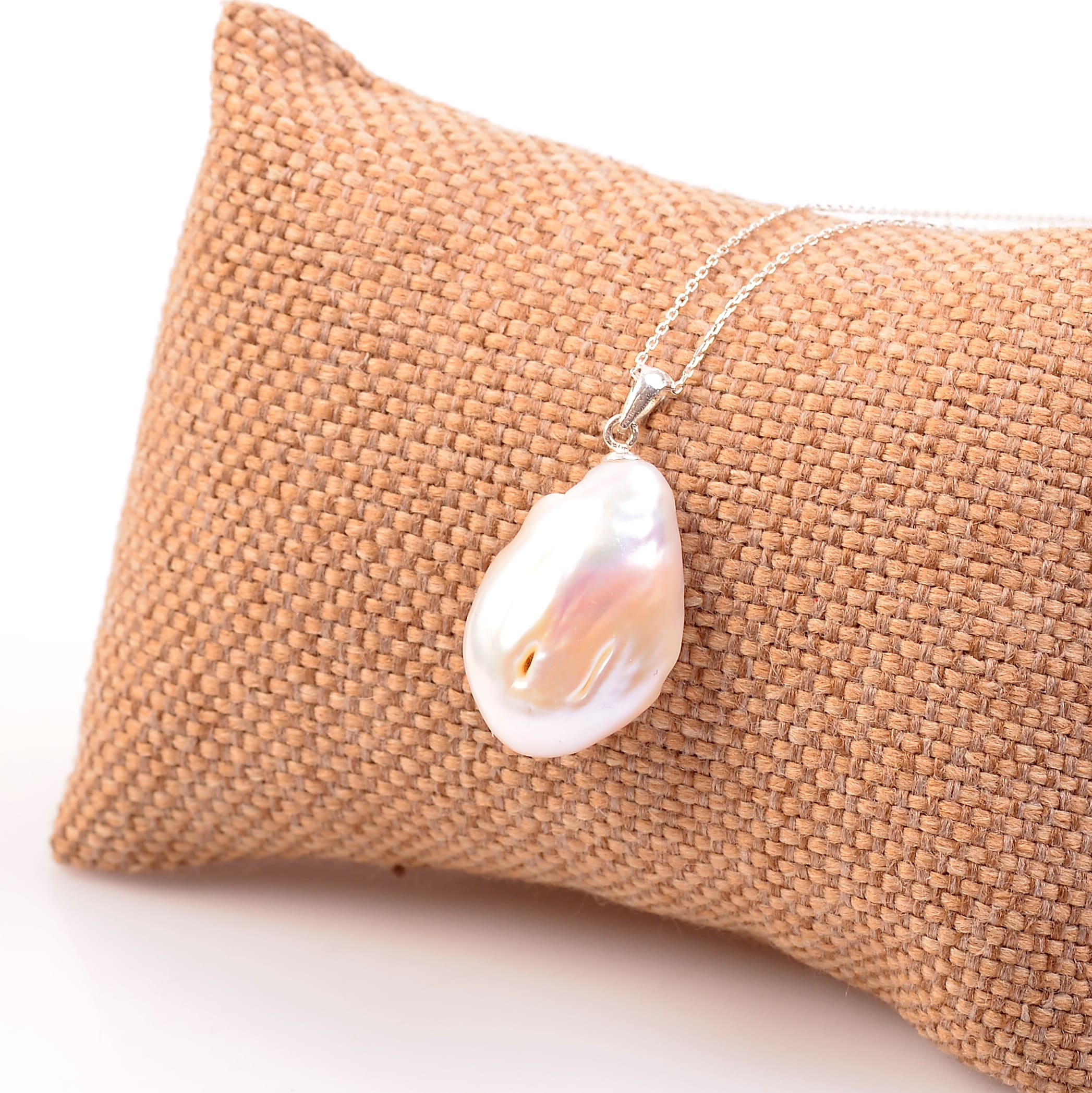 Silver Pearl Necklace Yüksek Quality