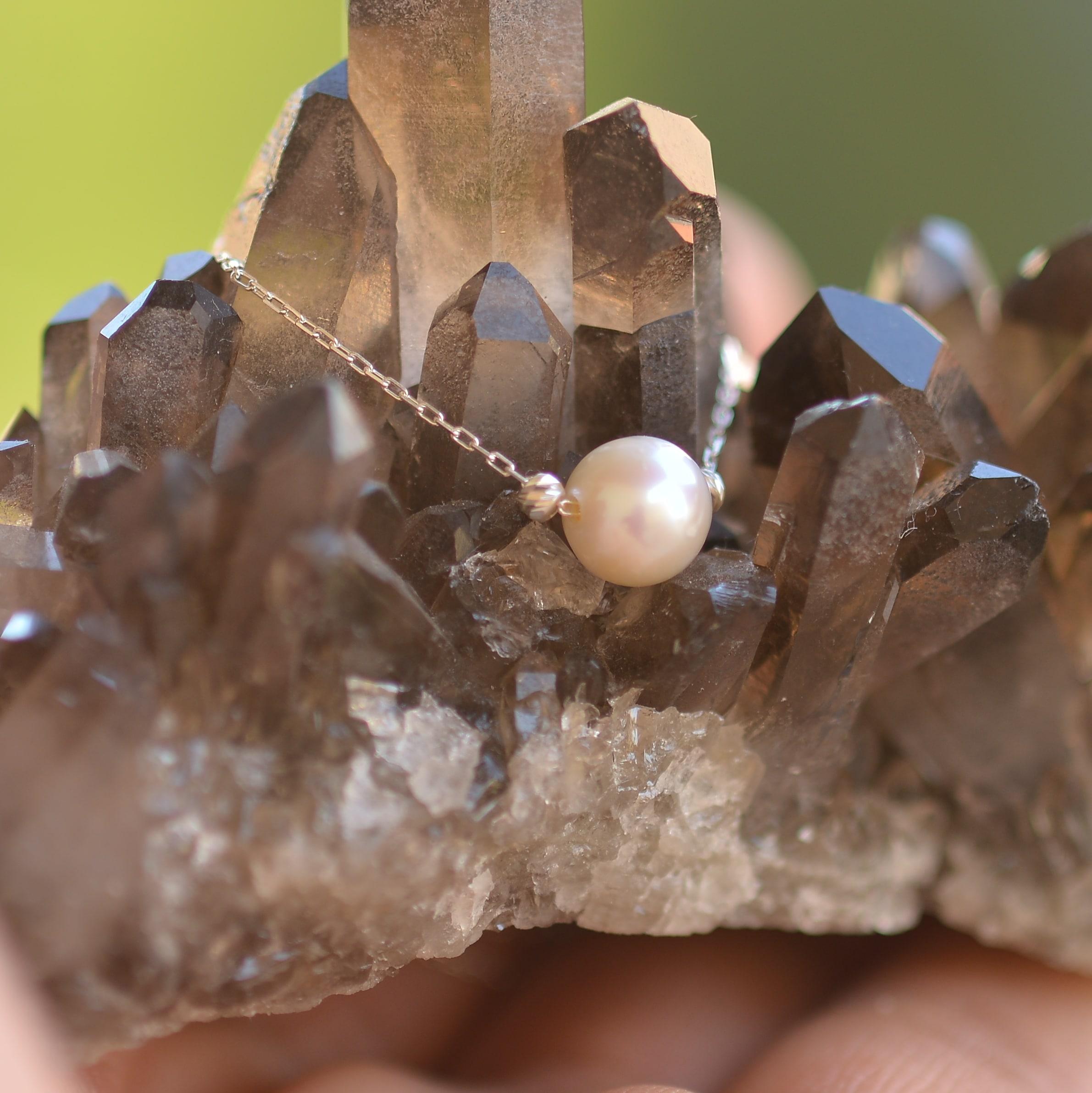 Silver Chain Pearl Necklace