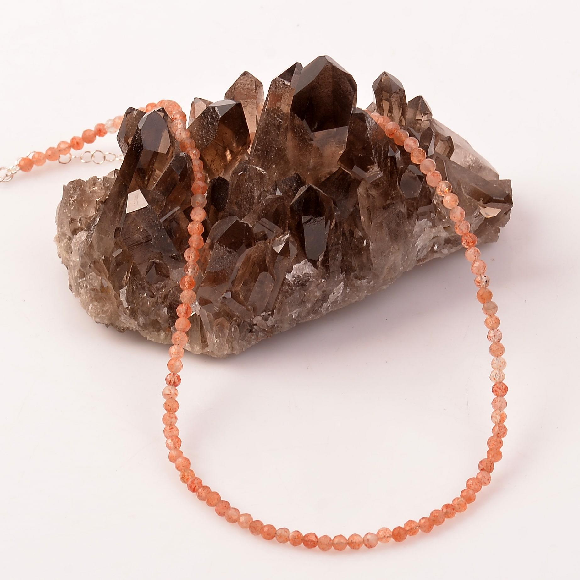 Sun Stone Silver Necklace 3,2 mm