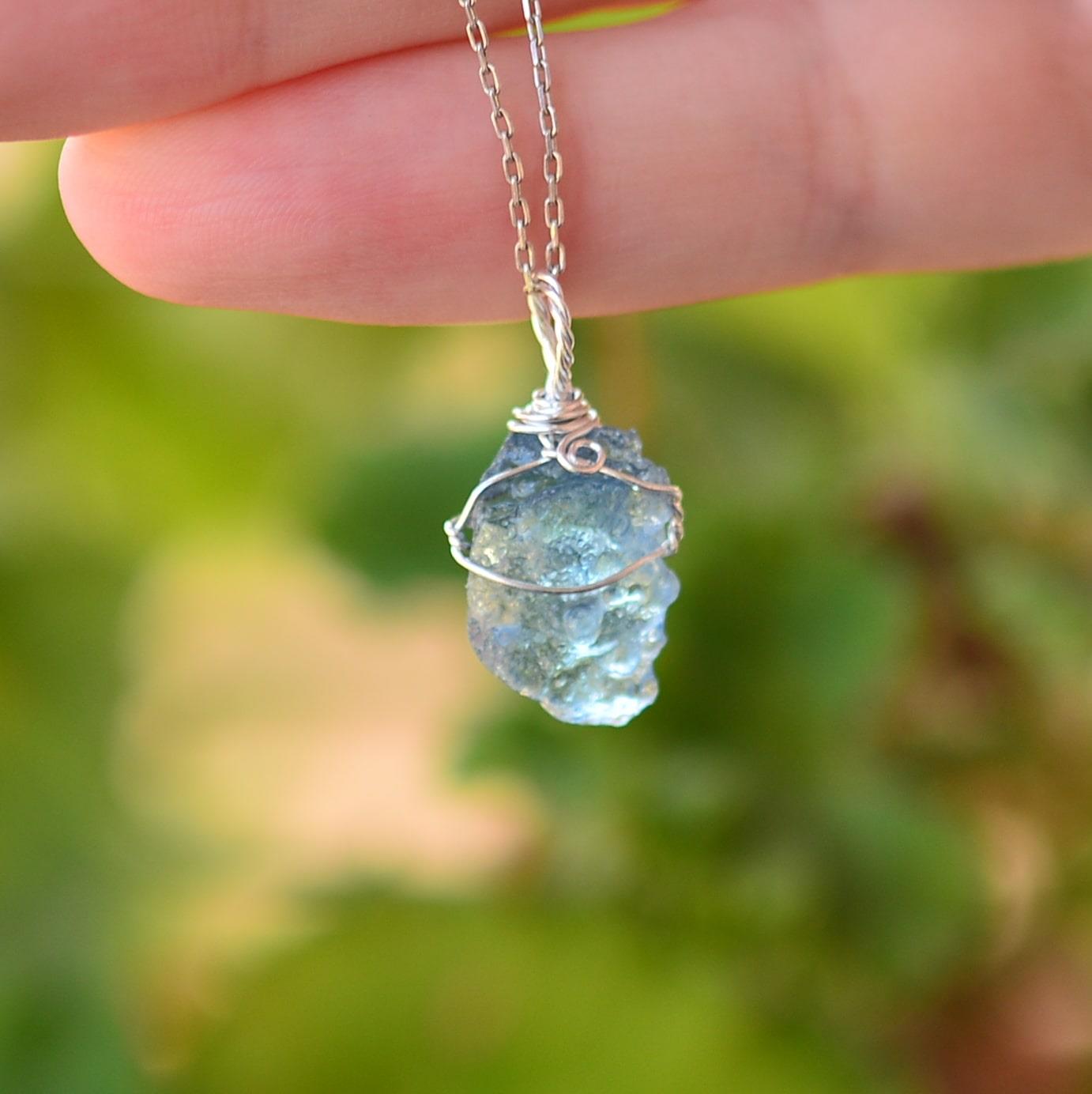 Ham Akuamarin Stone Silver Necklace
