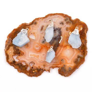 Ham Akuamarin Taşı Kolye - 2