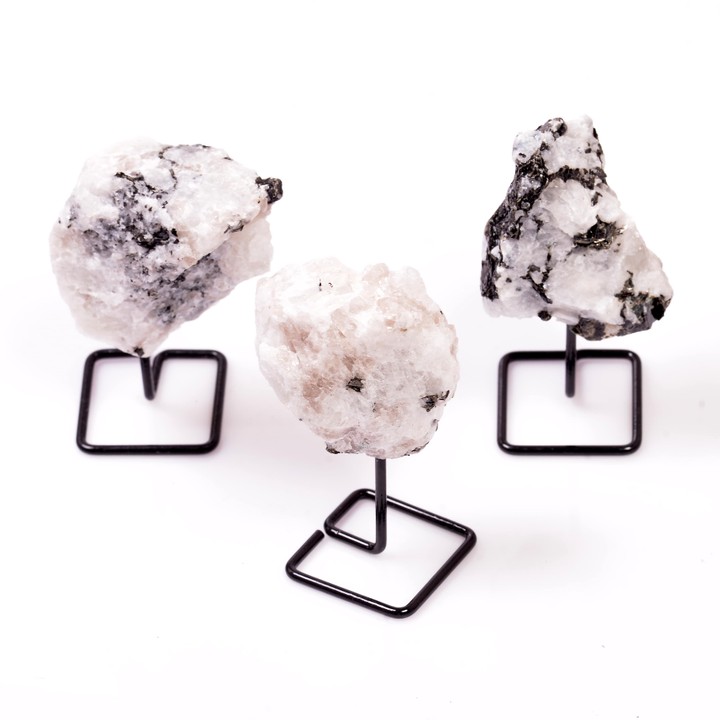 Ham Ay Taşı Kütle - Metal Standlı