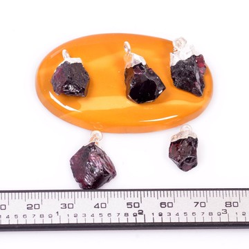 Ham Lal Taşı Gümüş Kolye - 2