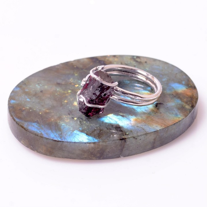 Ham Lal Taşı Yüzük - Ayarlamalı