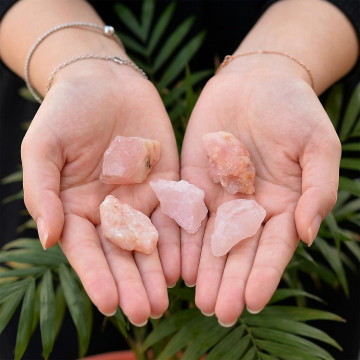 Ham Pembe Kuvars Taşı Kütle - Küçük Boy