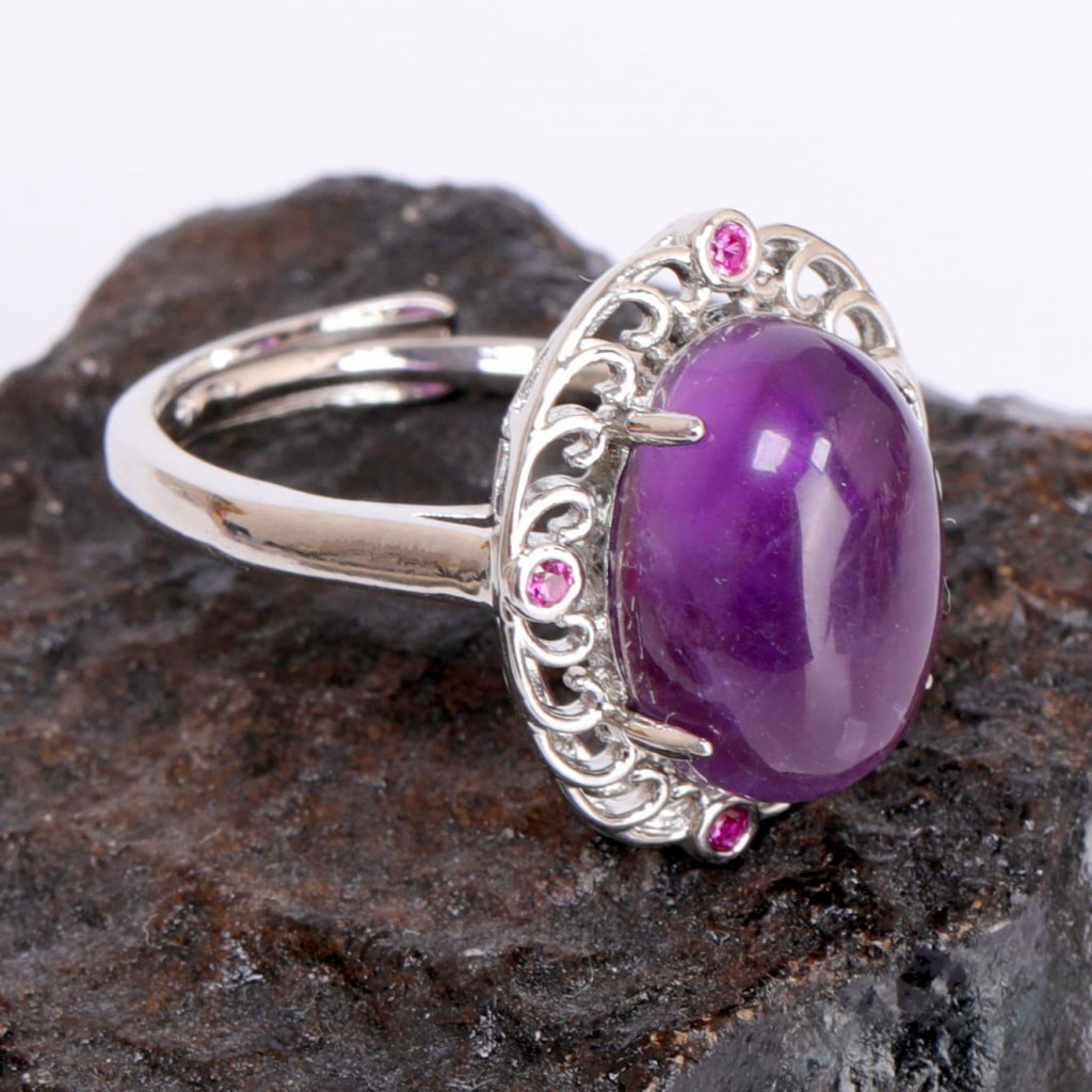 Hanedan Model Ametist Taşı Yüzük