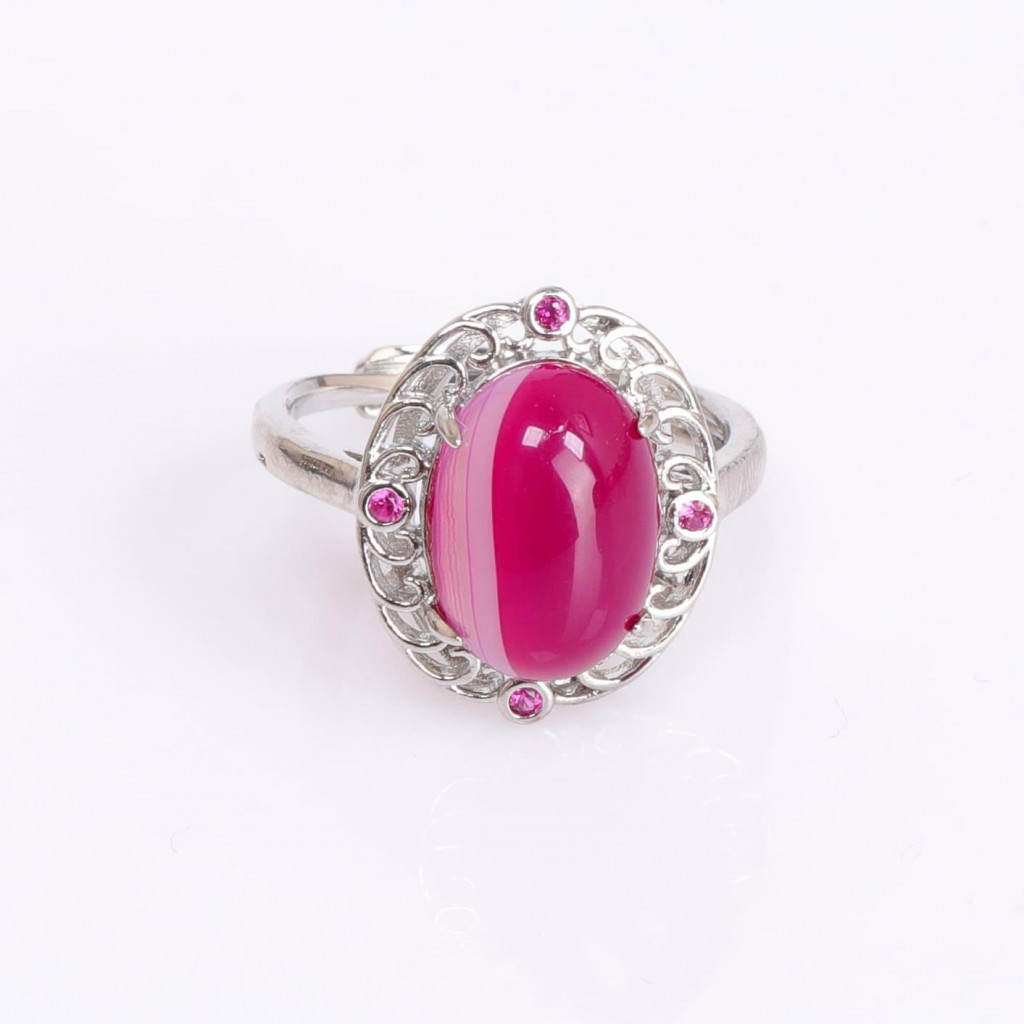 Hanedan Model Pembe Akik Taşı Yüzük