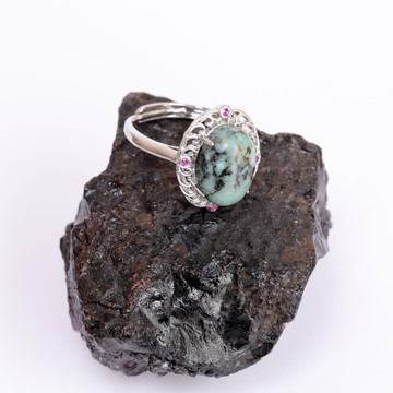 Hanedan Model Turkuaz Taşı Yüzük - Boyasız Afrika Turkuazı - 2