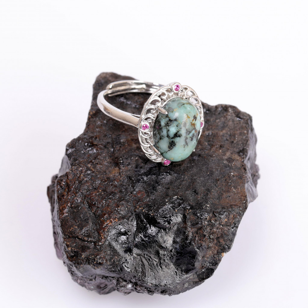 Hanedan Model Turkuaz Taşı Yüzük - Boyasız Afrika Turkuazı