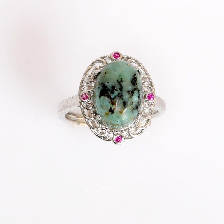 Hanedan Model Turkuaz Taşı Yüzük - Boyasız Afrika Turkuazı - 1