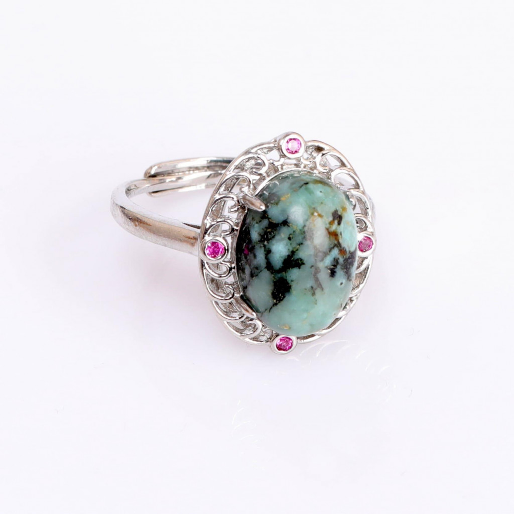 Hanedan Model Turkuaz Taşı Yüzük - Boyasız Afrika Turkuazı