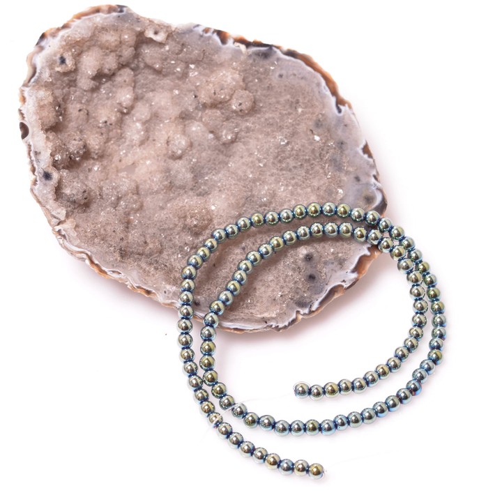 Hematit Taşı Dizi - 4 mm Yeşil Renkli - 2