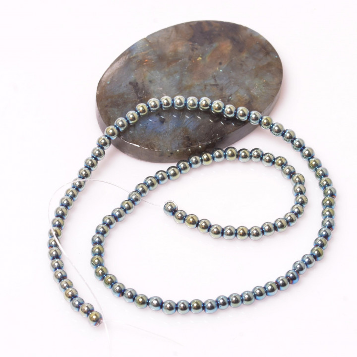 Hematit Taşı Dizi - 4 mm Yeşil Renkli - 1