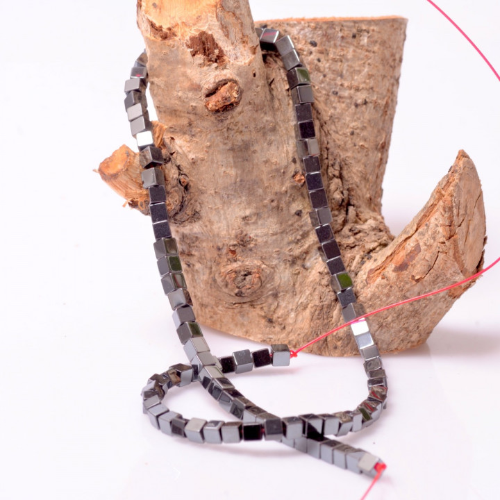 Hematit Taşı Küp Dizi - 4 mm - 1