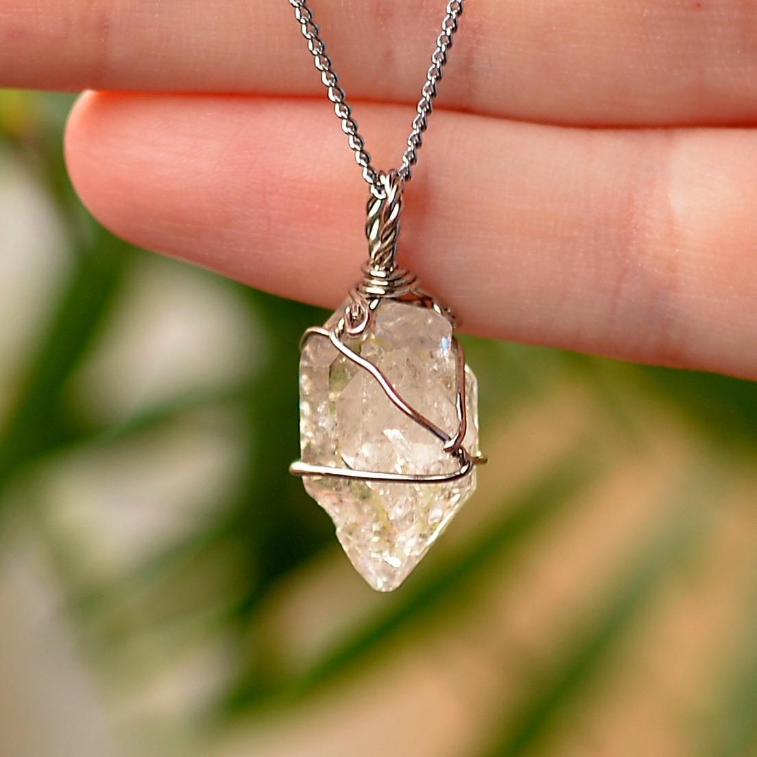 Herkimer Quartz Stone Necklace Herkimer Diamond