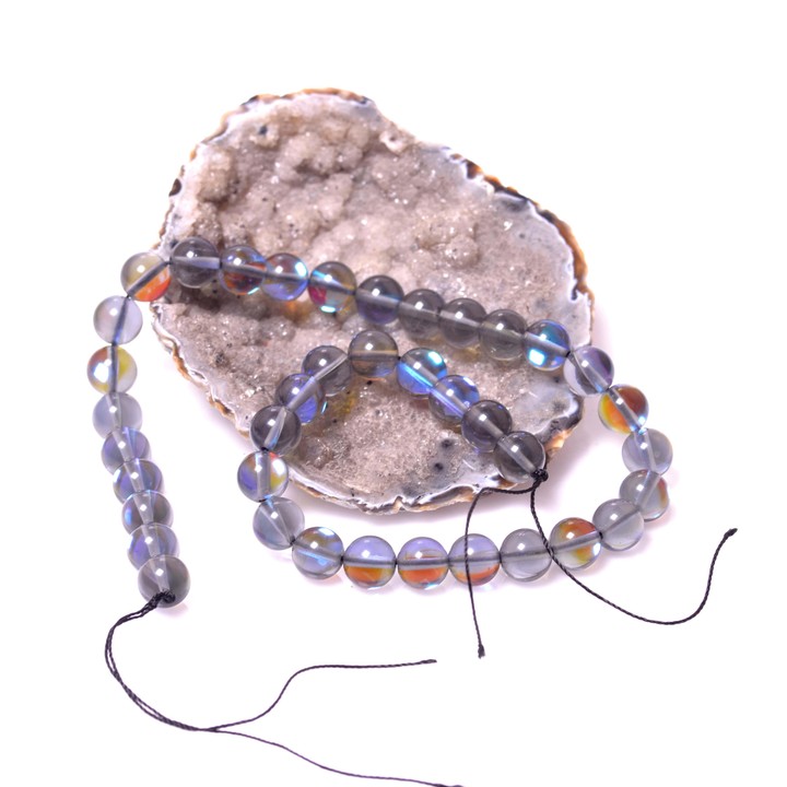 Hidrotermal Kuvars Taşı Dizi - 10 mm Gri