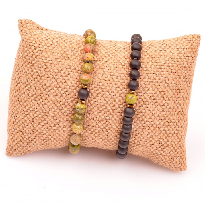 İki Adet Doğal Taş Bileklik - Sevgili Bilekliği