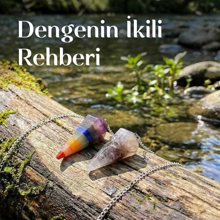 İkili Sarkaç Seti  - Açık Renkli Ametist - Çakra Pandül