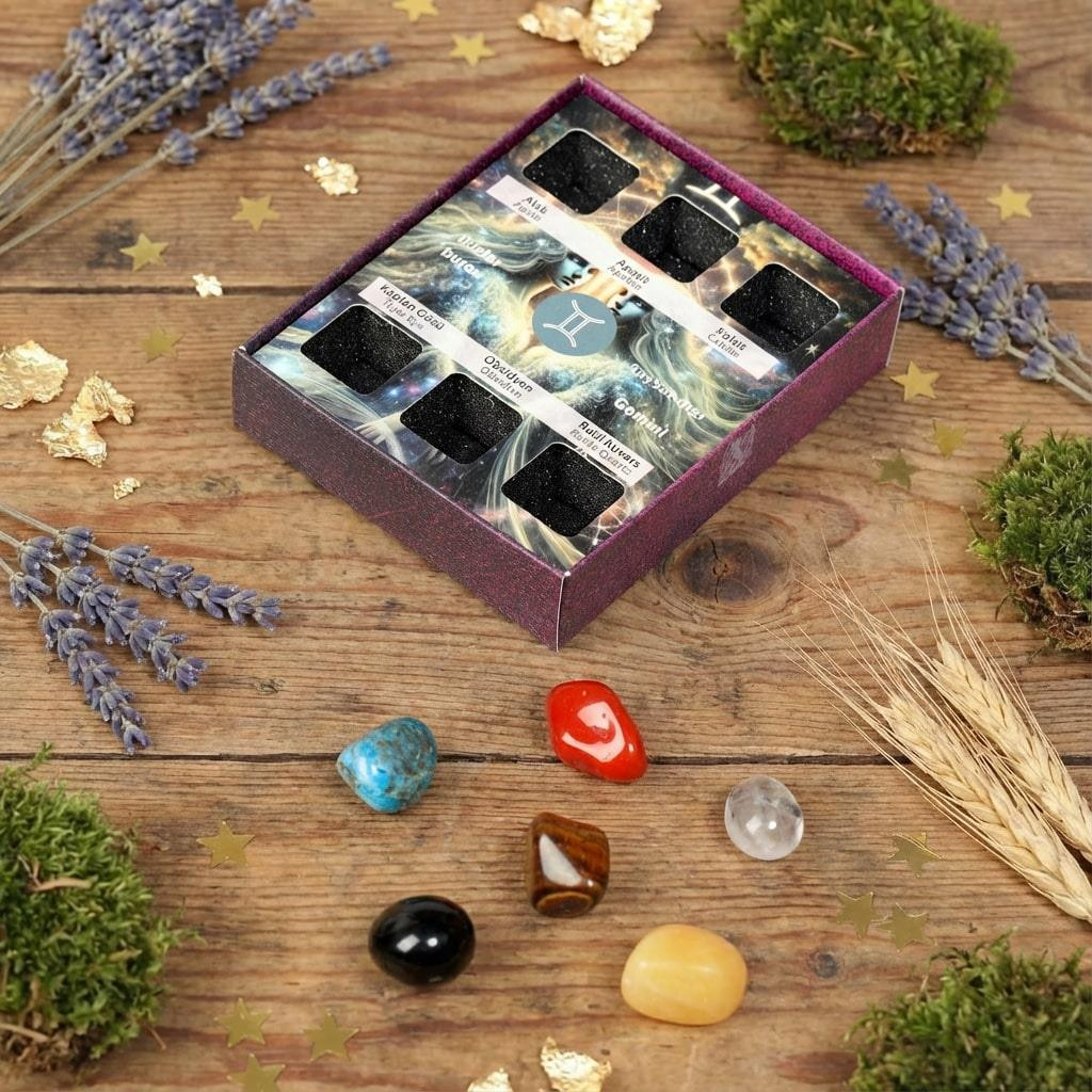 İkizler Burcu Doğal Taş Seti – Karton Kutulu