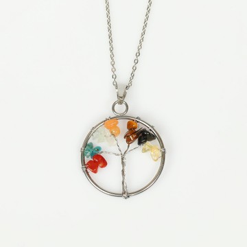 İkizler Burcu Hayat Ağacı Kolye - Paslanmaz Çelik - 2