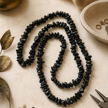 Shungite Taşı Kırık Taş Dizi – 7 mm - 1