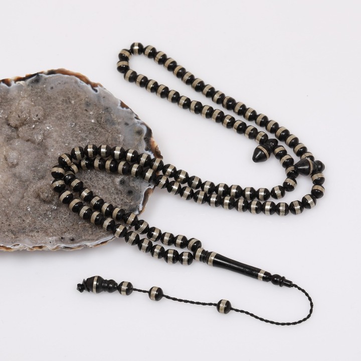 İşlemeli Kuka Dua Tesbihi - 6 mm - 2