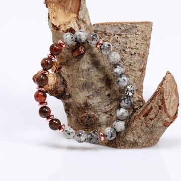 Jade Taşı Bileklik 8 mm - Hematit Taşlı - 2