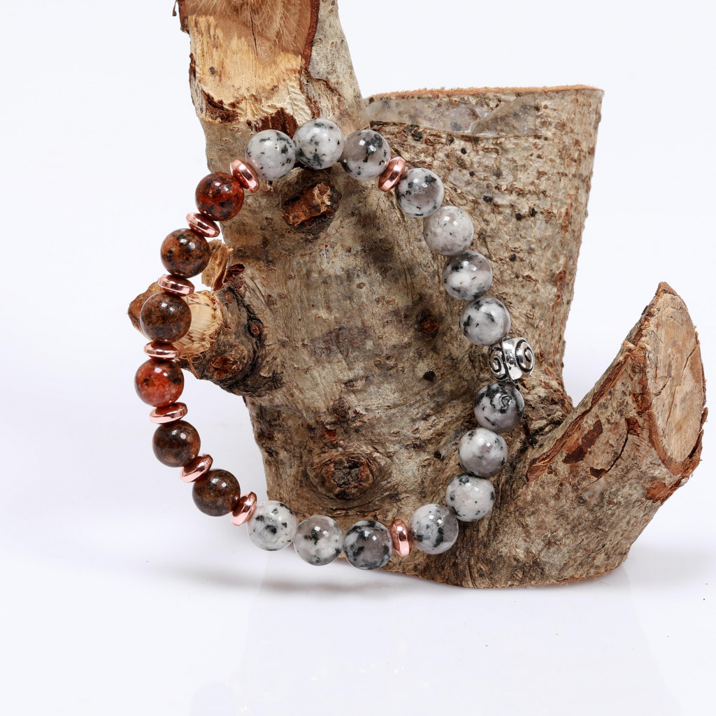 Jade Taşı Bileklik 8 mm - Hematit Taşlı