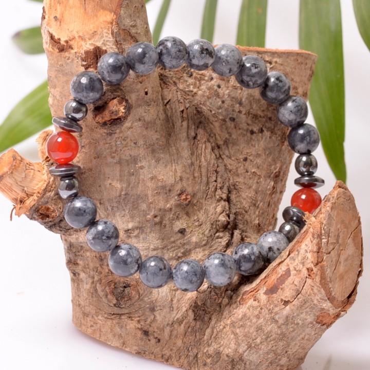 Jade Taşı Bileklik - Akik ve Hematit Taşlı - 1