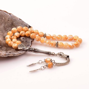 Kahverengi Sedef Taşı Tesbih ( 7 mm ) - 2