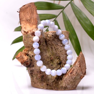 Kalsedon Taşı Bileklik - 8 mm - 2