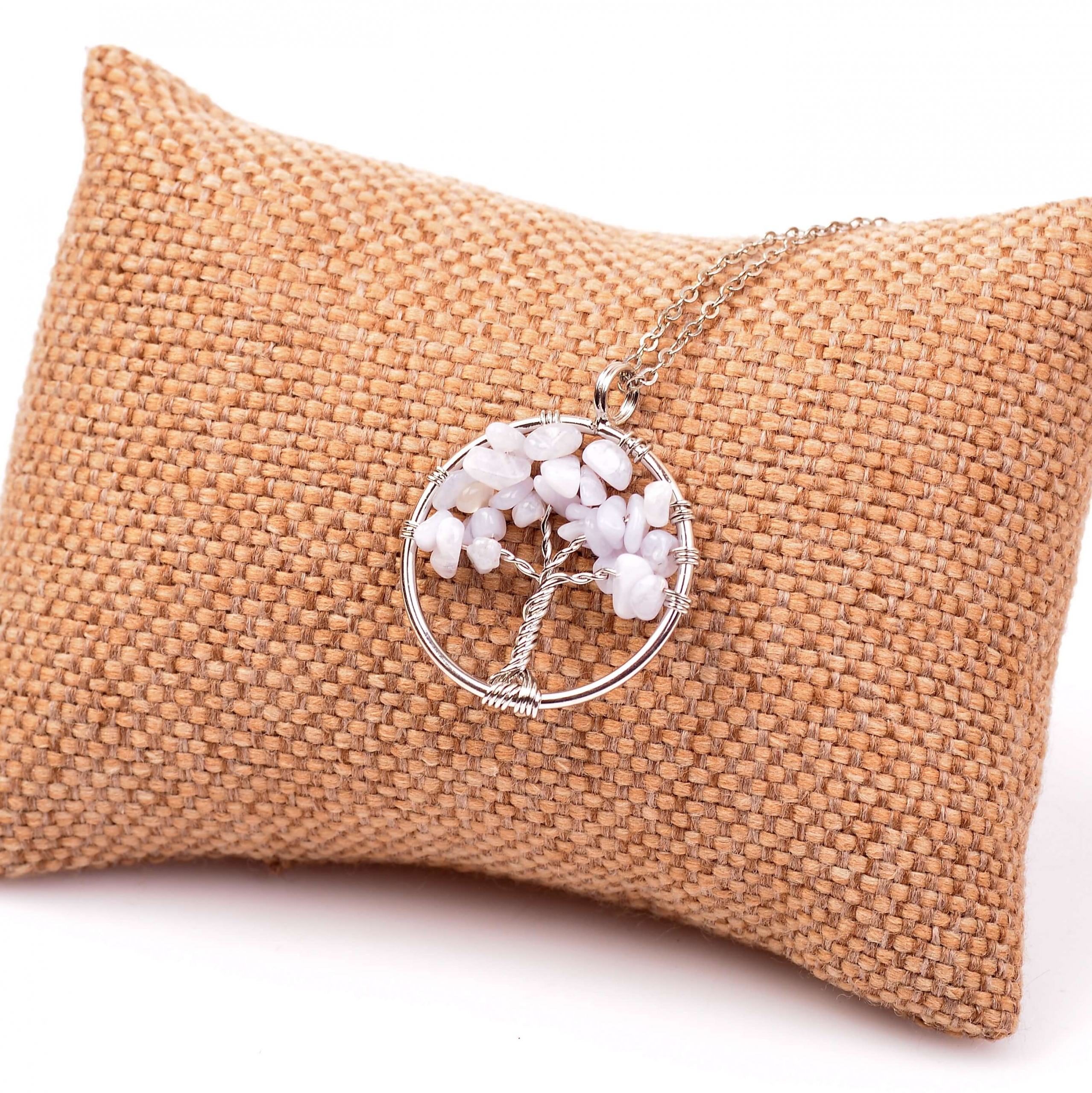 Kalsedon Stone Hayat Tree Necklace