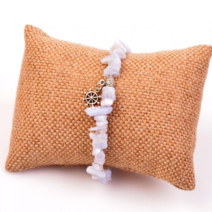 Kalsedon Taşı Şekilsiz Bileklik