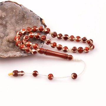 Kan Ağacı İşlemeli Deve Kemiği Tesbih - 2