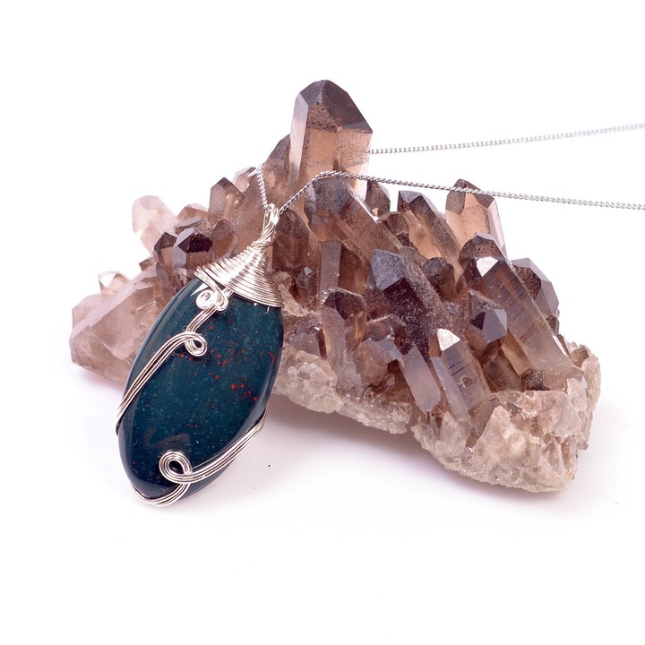 Kan Taşı Kolye - Tel Sargılı - 2