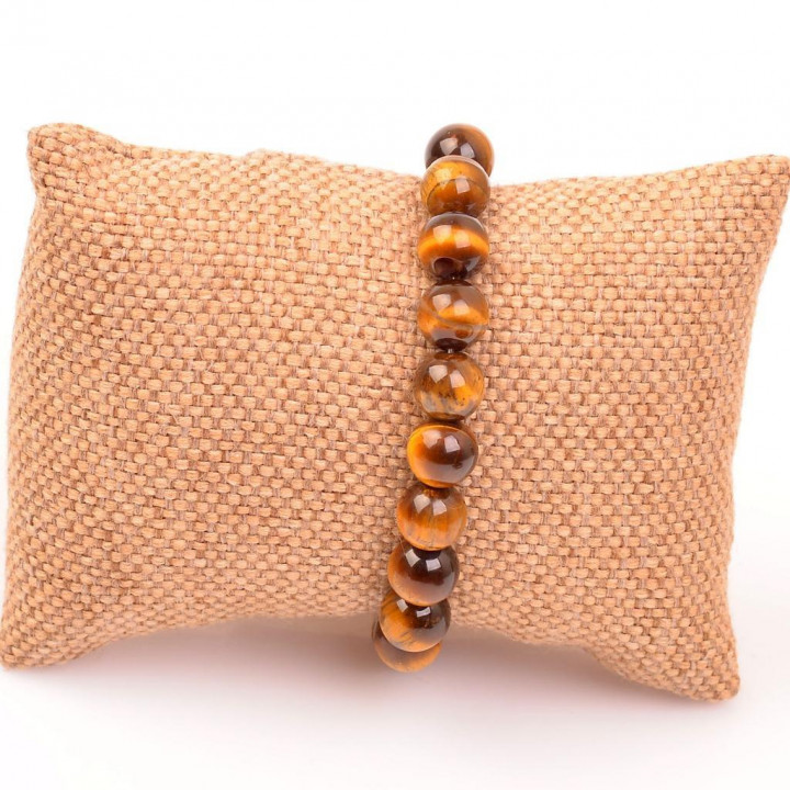 Kaplan Gözü Taşı Bileklik - 10 mm - 2