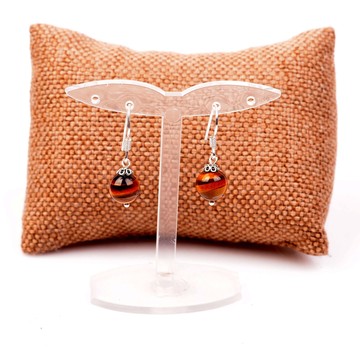 Kaplan gözü Taşı Gümüş Küpe - 10 mm - 2