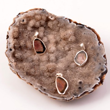 Karpuz Turmalin Taşı Gümüş Kolye - 2