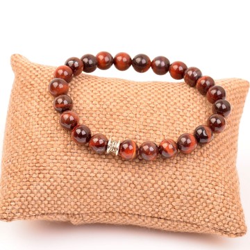 Kırmızı Kaplan Gözü Taşı Bileklik - 8 mm - 2