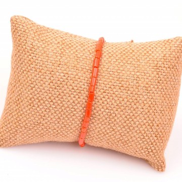 Kırmızı Mercan Taşı Gümüş Bileklik- Boyasız Mercan - 2