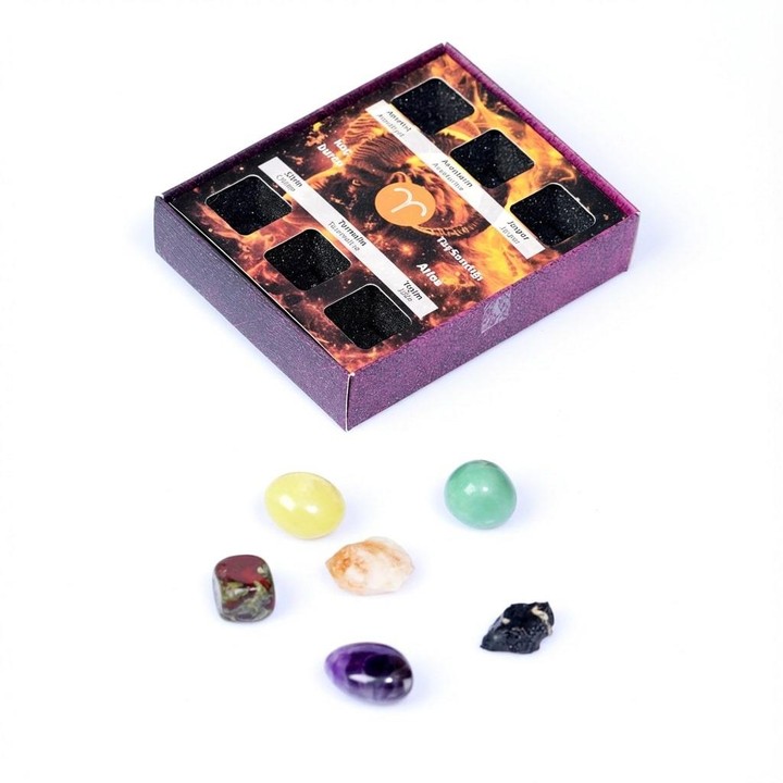 Koç Burcu Doğal Taş Seti – Karton Kutulu - 1