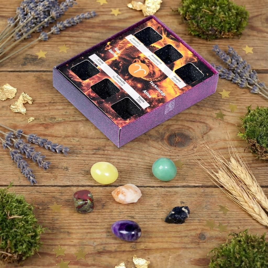 Koç Burcu Doğal Taş Seti – Karton Kutulu