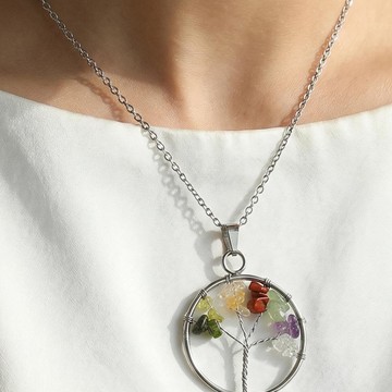 Koç Burcu Hayat Ağacı Kolye - Paslanmaz Çelik - 1