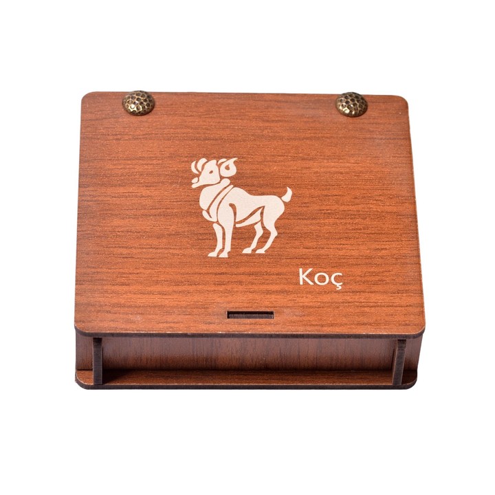 Koç Burcu Taş Seti - Ahşap Kutulu