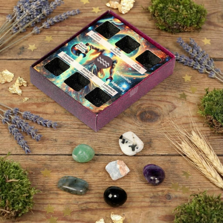 Kova Burcu Doğal Taş Seti – Karton Kutulu - 1