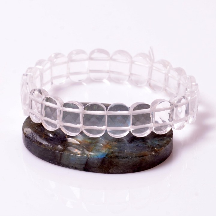 Kristal Kuvars Taşı Bileklik - Fasetli